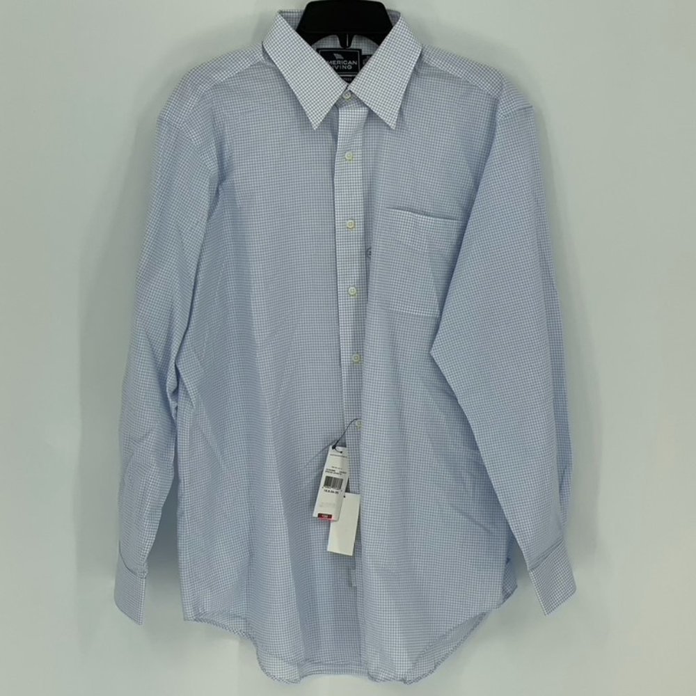 American Living Men's Blue/White Dress Shirt